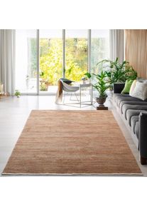 Gino Falcone, Teppich &raquo;Corduletta UNI&laquo; rechteckig 10 mm H&ouml;he Kurzflor, meliert, moderne Cord Struktur, mit Fransen, rost, Polypropylen, B : 240 cm 1 