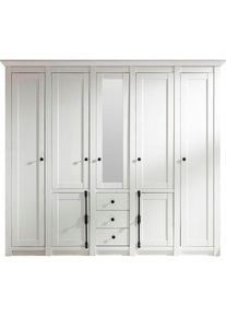 Home Affaire , Kleiderschrank »California Landhaus Wäscheschrank mit Spiegel, 147 oder 236cm breit« INKLUSIVE komplette Innenausstattung, mit...