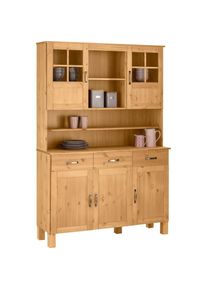 Home Affaire , K&uuml;chenbuffet &raquo;Alby&laquo; Breite 125 cm, 2 Glast&uuml;ren, 2 Schubladen , natur gebeizt/gewachst , beize wax