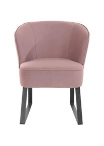 exxpo - sofa fashion, Sessel &raquo;Americano, Loungesessel&laquo; mit Keder und Metallf&uuml;&szlig;en, Bezug in verschiedenen Qualit&auml;ten, 1 Stck., powder pink, Samtvelours