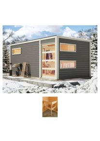 Konifera, Saunahaus &raquo;Hagen&laquo; terragrau, ohne Ofen, terragrau, ohne Ofen, terragrau