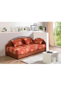 Maintal , Polsterliege mit Bettkasten , terrakotta