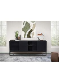 WOODMAN, Sideboard &raquo;Ende&laquo; Kommode, teilmassiv, Metallf&uuml;&szlig;e, Breite 188 cm, FSC , schwarz, FSC -zertifiziertes teilmassives Holz, B/H/T: 188 cm x 75 cm 