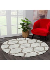 Sanat , Hochflor-Teppich »Madrid« rund 30 mm Höhe Wohnzimmer, Langflor, Shaggy Teppich , creme , Obermaterial: 100% Polypropylen , Ø 80 cm 1 Stk.