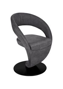 K+w Komfort & Wohnen K+W Komfort & Wohnen , Drehstuhl &raquo;Wave&laquo; () Design-Drehstuhl, schwarzer Drehteller , anthrazit + Drehteller in Metall schwarz Struktur