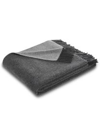 Biederlack, Plaid &raquo;Lars&laquo; mit Fransen, Kuscheldecke, anthracite-grey, Wolle, B/L: 130 cm x 170 cm, anthracite-grey