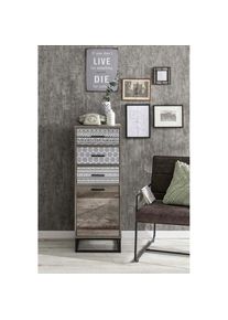 Sit, Kommode &raquo;Skandi&laquo; mit dekorativem Muster, schwarz/wei&szlig;, MDF, B/H/T: 40 cm x 106 cm x 38 cm, schwarz/wei&szlig;