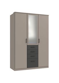 wimex, Kleiderschrank &raquo;Cottbus, in wei&szlig; oder grau modern kombiniert mit graphitfb.Schubladen&laquo; in 3 Gr&ouml;&szlig;en, schwarze Griffe, Made in Germany, mit 4 