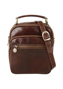 Pike Piké , Umhängetasche echt Leder, Made in Italy , braun