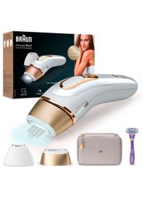 Braun , IPL-Haarentferner »Silk-Expert Pro 5 PL5157 IPL«, 400.000 Lichtimpulse, Skin Pro 2.0 Sensor , weiß/gold , IPL für Behandlungen von Kopf bis...