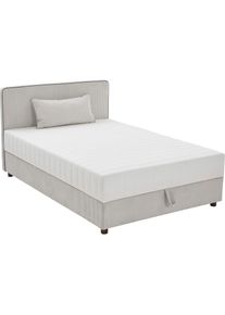 ATLANTIC HOME COLLECTION, Bett &raquo;Corinna&laquo; Boxbett inkl. Stauraum, Cord, erh&auml;ltlich in unterschiedlichen Breiten, hellgrau, Liegefl&auml;che L&auml;nge Breite: 
