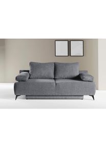 WERK2 , Schlafsofa »Viktoria mit Komfortsitz- und Liegehöhe, Breite 200cm, «, bequemes 2-Sitzer Schlafcouch mit Bettkasten , anthrazit