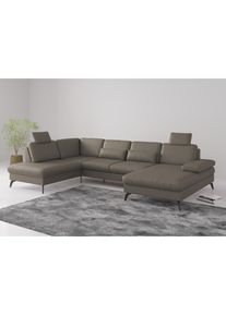 Sit & More sit&more, Wohnlandschaft &raquo;Morris U-Form, inkl. Sitztiefenverstellung&laquo; wahlweise mit Armteilverstellung, Bettfunktion & Bettkasten, delphine, B/H/T: 