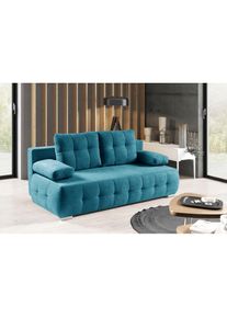 WERK2 , Schlafsofa »Indigo«, 2-Sitzer Sofa und Schlafcouch mit Federkern & Bettkasten , türkis