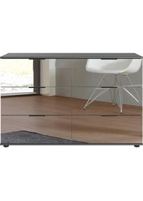 wimex, Schubkastenkommode &raquo;Saigon&laquo; mit 6 Schubladen, wahlweise Glas-oder Spiegelfronten, Graphit/ Spiegel, Spanplatte, B/H/T: 130 cm x 83 cm x 41 cm, 