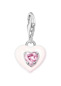 Thomas Sabo , Charm Herz »rosa, 1915-041-9«, mit Zirkonia (synth.) , silberfarben-pink-rosa + rosa , Charm-Anhänger rosa Herz