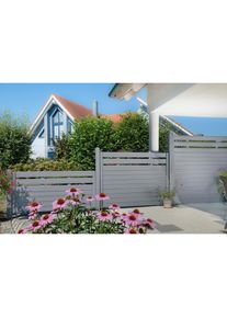 Bm Massivholz, Holzzaun Fichte grau lasiert, LxH: 180x135 cm, grau, Holzwerkstoff, H/L: 135 cm x 180 m, grau