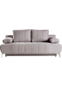 WERK2 , Schlafsofa »Troya«, 2-Sitzer Sofa und Schlafcouch mit Federkern & Bettkasten , grau