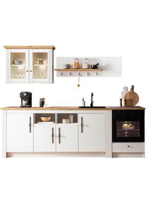 KOCHSTATION , Küchenzeile »KS-Westminster, Pantryküche im Landhaus Stil, hochwertige Metallgriffe«, (Set), Breite 268 cm, Sideboard, Wandpaneel,...