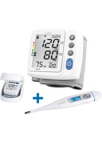 promed , Handgelenk-Blutdruckmessgerät »HGP-30«, mit Fieberthermometer PFT-3.7 , weiß-blau , Manschette für 13,5 cm bis 21,0 cm Handgelenksumfang