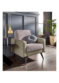 exxpo - sofa fashion, Sessel &raquo;Samso, Loungesessel mit tollem Sitzkomfort&laquo; Komfortsitzh&ouml;he 49cm, hellbraun/cappu, Webvelours Premium, hellbraun/cappu