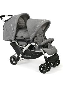 CHIC 4 BABY CHIC4BABY , Geschwisterwagen »Duo, Melange grau«, mit feststellbaren Doppelschwenk-Vorderrädern , Melange grau-weiß