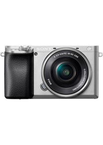Sony , Kompaktkamera »Alpha 6100 + 16-50mm Objektiv«, 24,2 MP, Bluetooth , silber , IDEAL FÜR: Einsteiger, die ein kompaktes Alltagsobjektiv wollen...