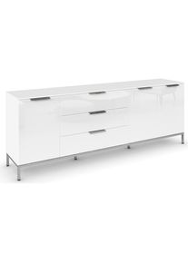 Rauch, Kombikommode &raquo;Kommode T&uuml;rkommode Sideboard Kombikommode FLIPP mit Glasfront&laquo; Breite 200 cm mit 2 Einlegeb&ouml;den, 3-t&uuml;rig mit 3 Schubladen und 