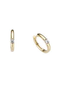 Firetti, Damen, Paar Creolen &raquo;Schmuck Geschenk Gold 333 Solit&auml;r, stilvoll und massiv, teilw. rhodiniert&laquo; mit Zirkonia (synth.), gelbgoldfarben-