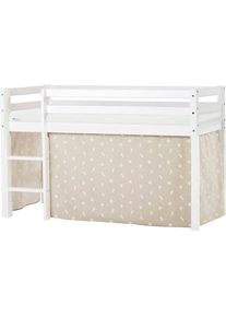 Hoppekids, Hochbett &raquo;ECO Dream, Kinderbett, Spielbett, Halbhohes Bett aus Massivholz&laquo; inkl. Vorhang-Set Creator, Bettgr&ouml;&szlig;e & Matratze w&auml;hlbar, Wei&szlig; + 