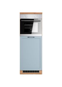 KOCHSTATION, Backofenumbauschrank &raquo;KS-Lana&laquo; Breite 60 cm, matt hellblau/wotaneiche, Holzwerkstoff, MDF, wotaneiche -B/H/T: 60 cm x 166 cm x 60 cm, 