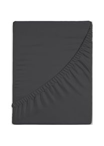 hip , Spannbettlaken »in Gr. 90x200, 140x200 oder 180x200 cm« 100% Baumwolle, Mako-Satin, Rundumgummi, bis 25 cm Höhe , anthrazit , Obermaterial:...