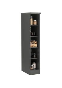 KOCHSTATION, K&uuml;chenregal &raquo;KS-Colmar&laquo; 30 cm breit, 165 cm hoch, 4 verstellbare Einlegeb&ouml;den, viel Stauraum, grafitgrau, Spanplatte, B/H/T: 30 cm x 165 
