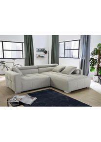 Jockenhöfer Jockenhöfer Gruppe , Ecksofa Salerno, mit Kopf-/Rückenteilverstellung und Zierkissen , beige