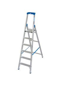 Krause, Stehleiter &raquo;STABILO&laquo;, silberfarben, Aluminium, 6 Sprossen, silberfarben