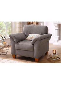 Home Affaire, Sessel &raquo;Borkum&laquo; mit Federkern, grau, Struktur (100% Polyester);Luxus-Microfaser ALTARA NUBUCK (100% Polyester);MELROSE (100% Polyester);