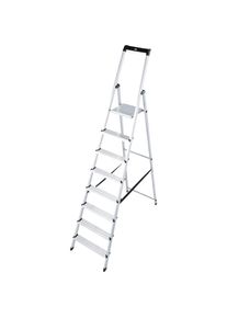 Krause, Stehleiter &raquo;Solidy&laquo; Aluminium, 1x8 Stufen, Arbeitsh&ouml;he ca. 370 cm, aluminiumfarben, Aluminium, B/H/L: 54 cm x 11 cm x 250 cm, aluminiumfarben