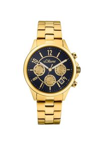 s.Oliver, Damen, Multifunktionsuhr Armbanduhr, Quarzuhr, Damenuhr, Datum, Edelstahlarmband, goldfarben, goldfarben, Attraktive Damenmultifunktionsuhr