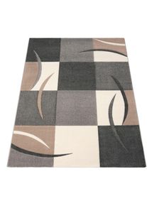 Paco Home , Teppich »Lara 235« rechteckig 16 mm Höhe Kurzflor, modernes Design, Pastell-Farben, mit Konturenschnitt , taupe , Obermaterial: 100%...