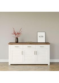 set one by Musterring , Sideboard »York«, Typ 52, in 3 Farbvarianten, Landhaus-Stil, B 184 x H 95 cm , Weiß