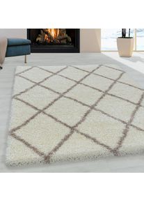 Ayyildiz Teppiche , Hochflor-Teppich »ALVOR 3401« rechteckig 50 mm Höhe Shaggy, Langflor, Läufer, pflegeleicht, Wohnzimmer , cream , Obermaterial:...
