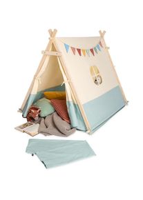 Pinolino , Spielzelt »Yuma«, mit Zeltstangen aus Holz , natur/blau