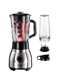 Russell Hobbs , Standmixer »2-in-1 Glas- 23821-56, Edelstahl«, 600 W, 1,5l Glasbehälter Mixer & 0,6l Smoothie Maker, Spülmaschinenfest , Edelstahl