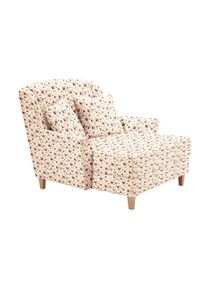 Max Winzer , Sessel »Julia, Loungesessel, Blumenmuster, XXL-Sessel, Megasessel, bequem«, mit naturfarbenen Holzfüßen , beige