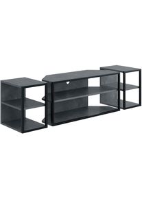 Decortie , TV-Schrank »Echo TV Schrank«, (Packung), Einfache Montage, Platzsparend , Retro Grau