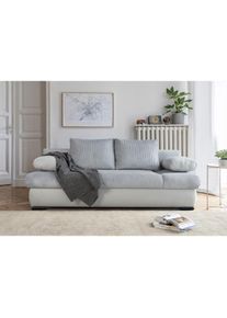 Collection AB , Schlafsofa »Chicago mit Bettfunktion, Schlafcouch«, inklusive Bettkasten, Cord-Samt Bezug, hellgrau , hellgrau