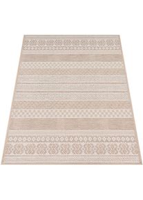 Paco Home , Teppich »Vermont 183«, rechteckig, 4 mm Höhe, Flachgewebe, modernes gestreiftes Design, In- und Outdoor geeignet , beige , B: 80 cm 1...