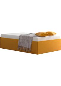 Westfalia Schlafkomfort, Polsterbett &raquo;Amrum&laquo; in Samtvelours ohne Kopfteil, mit und ohne Bettkasten erh&auml;ltlich, sonnengelb, Bezug Glanzvelours, 100% 