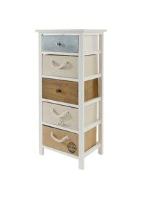 My Flair , Hochkommode »Eliza« mit 5 Schubladen , weiß/blau/beige/braun/natur