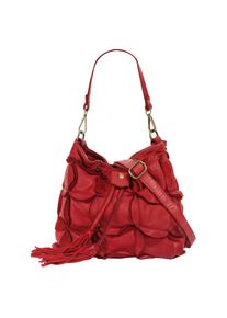 Samantha Look, Damen, Henkeltasche echt Leder, Made in Italy, rot, rot, H&ouml;he 22 cm x Breite 24 cm x Tiefe 17 cm
